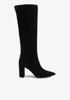 Gianvito Rossi Lyell Leather Knee Boots In Black
