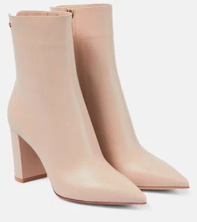 Gianvito Rossi Piper 85 Leather Ankle Boots In Brown