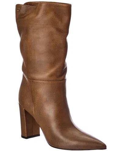 Gianvito Rossi Piper 85 Leather Bootie In Animal Print