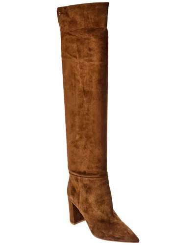 Gianvito Rossi Piper 85 Suede Over-the-knee Boot In Brown