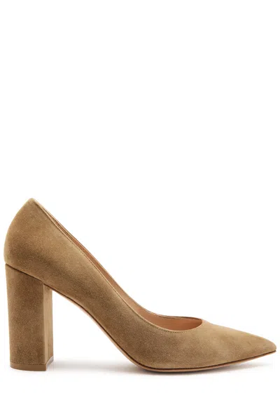 Gianvito Rossi Piper 85 Suede Pumps In Camel