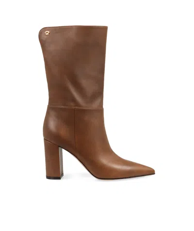 Gianvito Rossi Piper 85mm Leather Boot In Brown