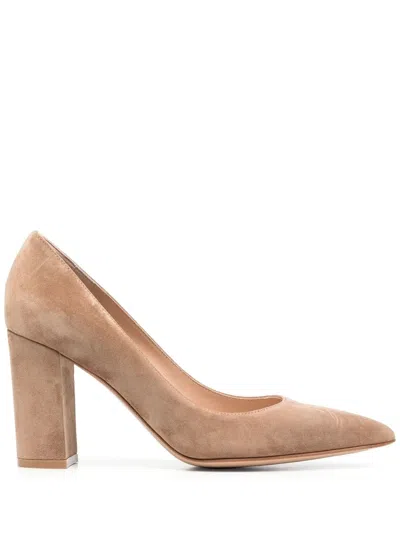 Gianvito Rossi Piper 85mm Suede Pumps In Brown