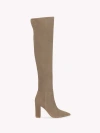 Gianvito Rossi 105mm Pointed Suede Boots In Brown