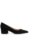 Gianvito Rossi Suede Block-heel Pumps In Black