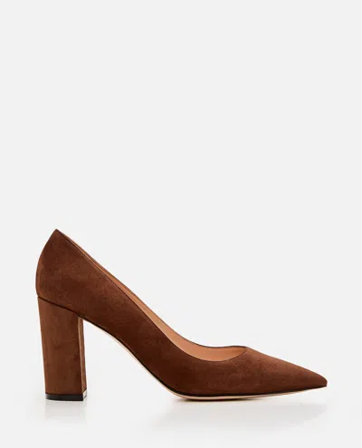 Gianvito Rossi Piper Pump 85 Suede In Brown
