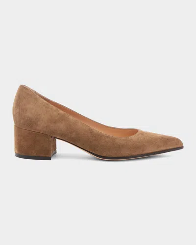 Gianvito Rossi Piper Suede Pumps In Brown