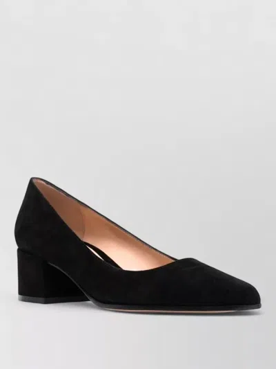 Gianvito Rossi Piper Suede Pumps Pointed Toe Block Heel In Multi