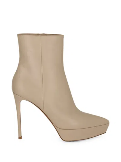 Gianvito Rossi Platform Ankle Boots In Neutral