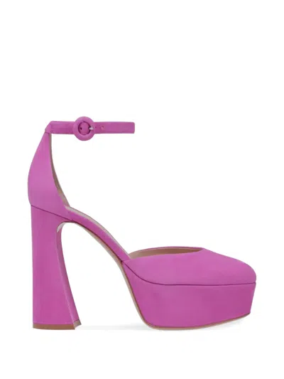 Gianvito Rossi Platform Ankle-strap Pumps In Pink