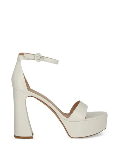 Gianvito Rossi Platform Buckle Sandals In White