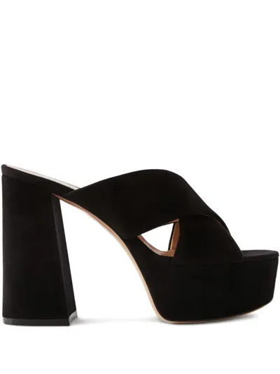 Gianvito Rossi Platform Crossover-strap Sandals In Black