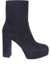 Gianvito Rossi Stylish Block Heel Ankle Boot Design In Blue