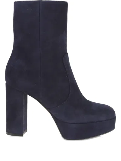 Gianvito Rossi Platform Heeled Boots In Blue