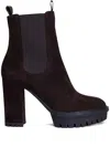 Gianvito Rossi Platform Heeled Boots In Brown