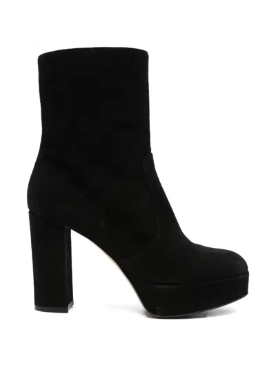 Gianvito Rossi Platform Leather Boots In Black