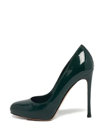 Pre-owned Gianvito Rossi Platform Leather Pumps In Green