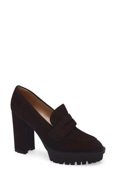 Gianvito Rossi Platform Loafer Pump In Brown