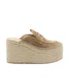 Gianvito Rossi Maxilla 105 Suede Espadrille Wedge Mules In Nude