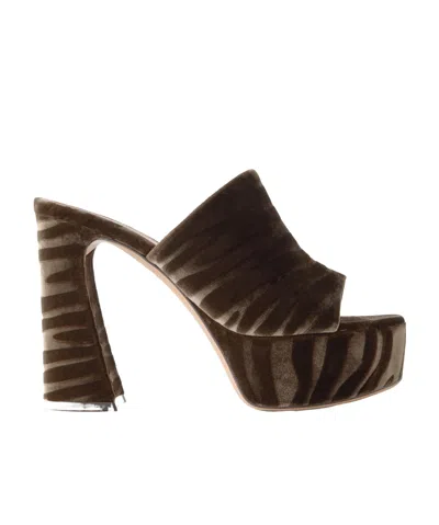 Gianvito Rossi Holly 120 Zebra-print Velvet Platform Mules In Neutrals