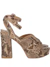 Gianvito Rossi Platform Snakeskin Ankle-strap Sandals