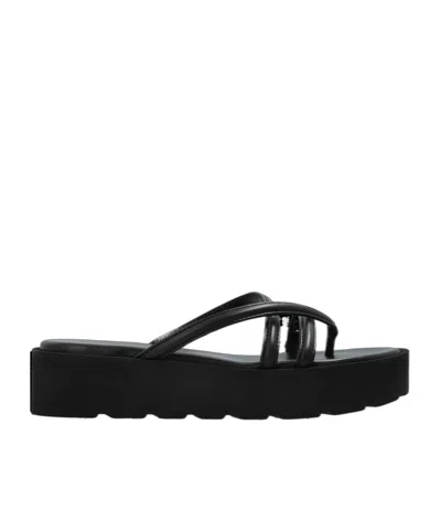 Gianvito Rossi Platform Strappy Slides In Black