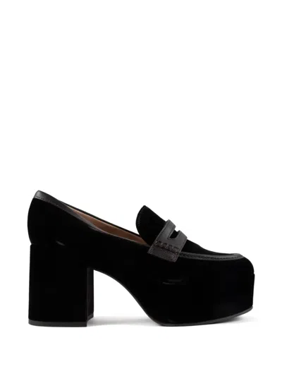 Gianvito Rossi Platform Velvet Pumps In Black