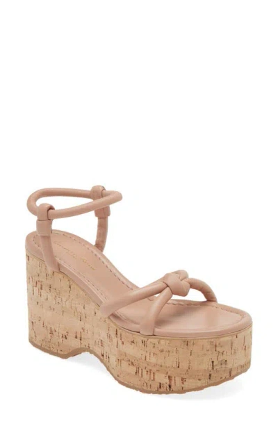 Gianvito Rossi Platform Wedge Sandal In Peach