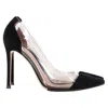Gianvito Rossi Plexi 100 Pvc Pumps In Black Suede In Black