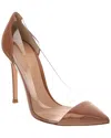 Gianvito Rossi Plexi 150 Vinyl & Leather Pump In Pink