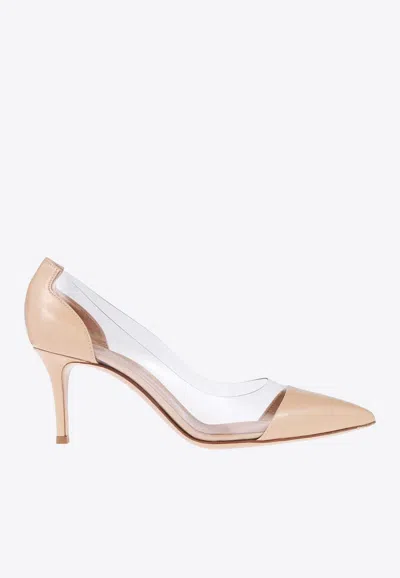Gianvito Rossi Transparent 90mm Pointed Pumps In Beige