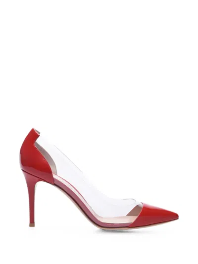 Gianvito Rossi Plexi 85 Pumps In Red