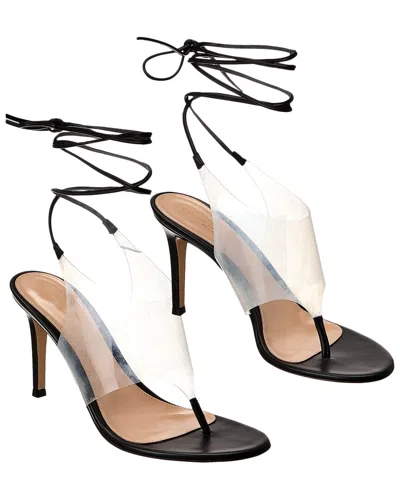 Gianvito Rossi Woman Thong Sandal Black Size 8 Soft Leather, Rubber