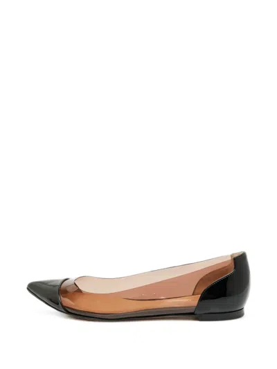Pre-owned Gianvito Rossi Plexi Ballet Flats In Black