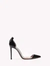 Gianvito Rossi Plexi Pump Patent Leather Transparent Panels In Black