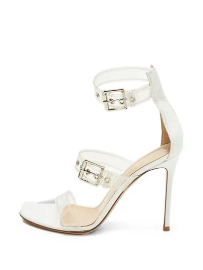 Pre-owned Gianvito Rossi Plexi Buckle-strap Sandals In White
