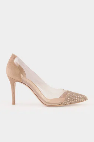 Gianvito Rossi Plexi Glitz Pump 85 In Camel In Neutral