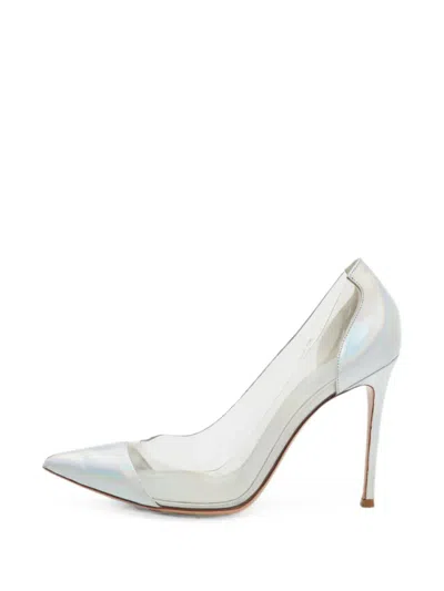Pre-owned Gianvito Rossi Plexi Holographic Pumps In Silver