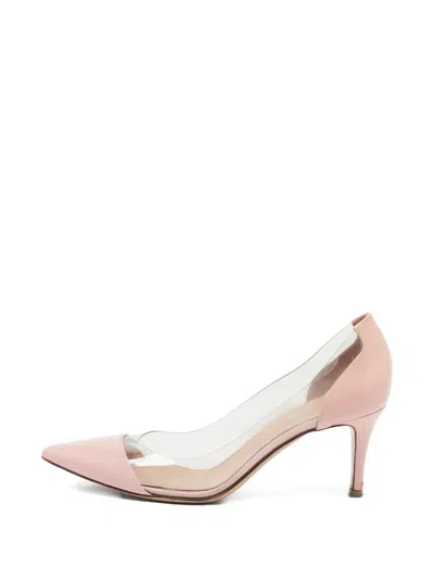 Pre-owned Gianvito Rossi Plexi Leather Pumps In Pink