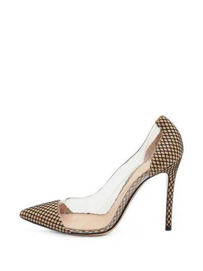 Pre-owned Gianvito Rossi Plexi Mesh Pumps In Neutrals