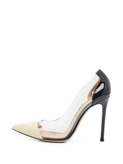 Pre-owned Gianvito Rossi Plexi Patent Leather Pumps In White