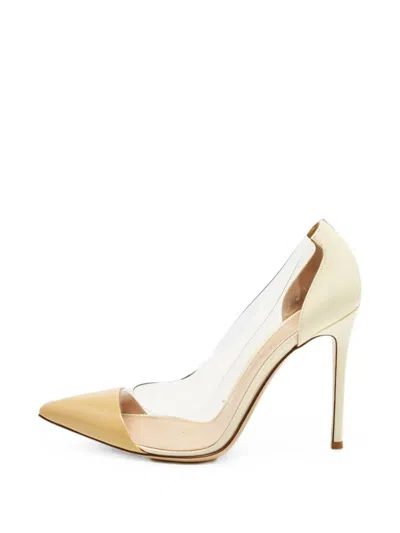 Pre-owned Gianvito Rossi Plexi Patent Leather Pumps In White