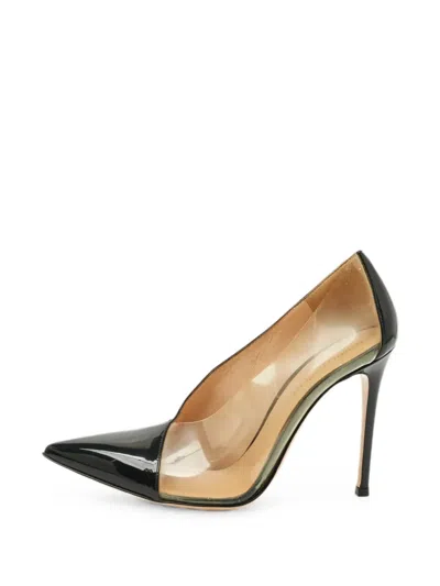 Pre-owned Gianvito Rossi Plexi Patent-finish Pumps In Black