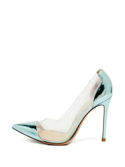 Pre-owned Gianvito Rossi Plexi Pointed-toe Pumps In Green