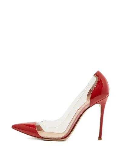 Pre-owned Gianvito Rossi Plexi Pointed-toe Pumps In Red