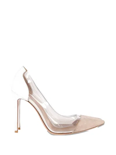 Pre-owned Gianvito Rossi Plexi Pointed-toe Pumps In White