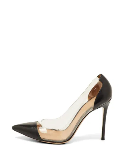 Pre-owned Gianvito Rossi Plexi Pointed-toe Heeled Pumps In Black