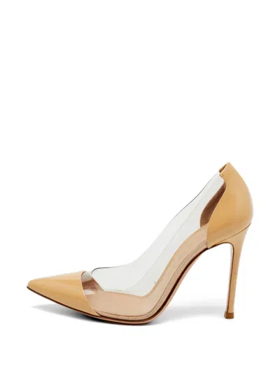 Pre-owned Gianvito Rossi Plexi Pointed-toe Pumps In Neutral