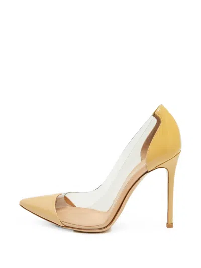 Pre-owned Gianvito Rossi Plexi Pointed-toe Pumps In Neutral