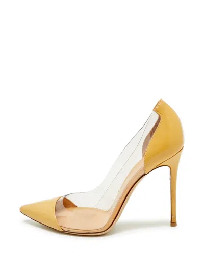 Pre-owned Gianvito Rossi Plexi Pointed-toe Pumps In Neutral